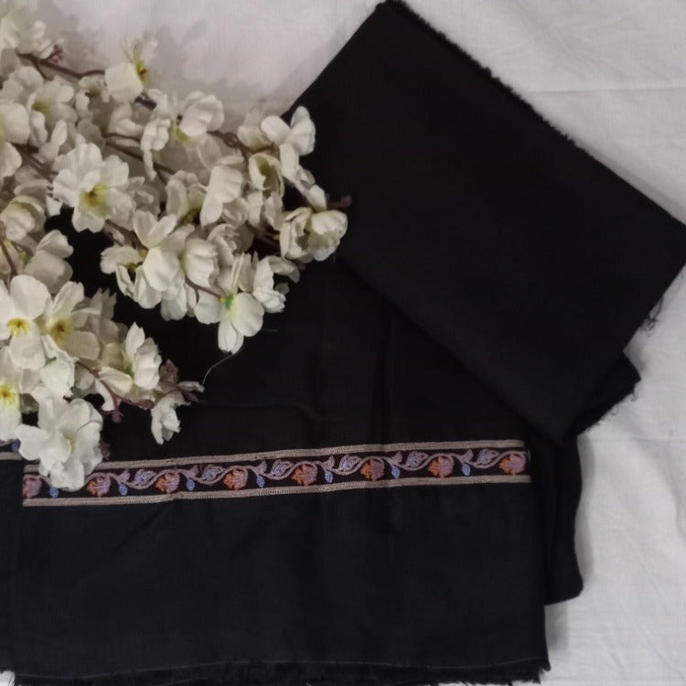 Black Unstitched pure cotton lawn dress material wedding wear