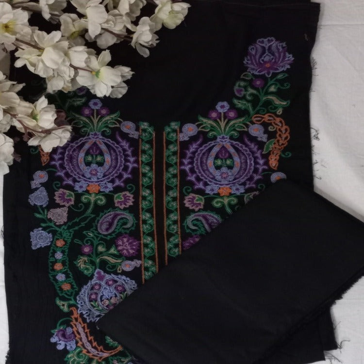 Black Unstitched pure cotton lawn dress material wedding wear