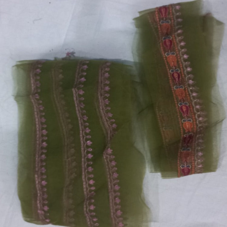 Green Unstitched pure cotton lawn dress material wedding wear